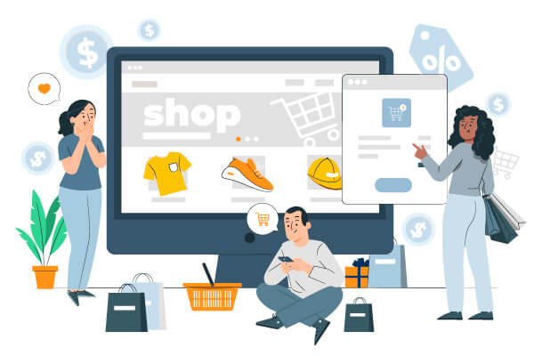 illustration of online shopping