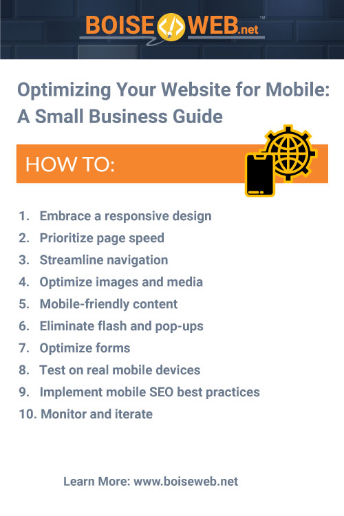 optimizing website for mobile infographic