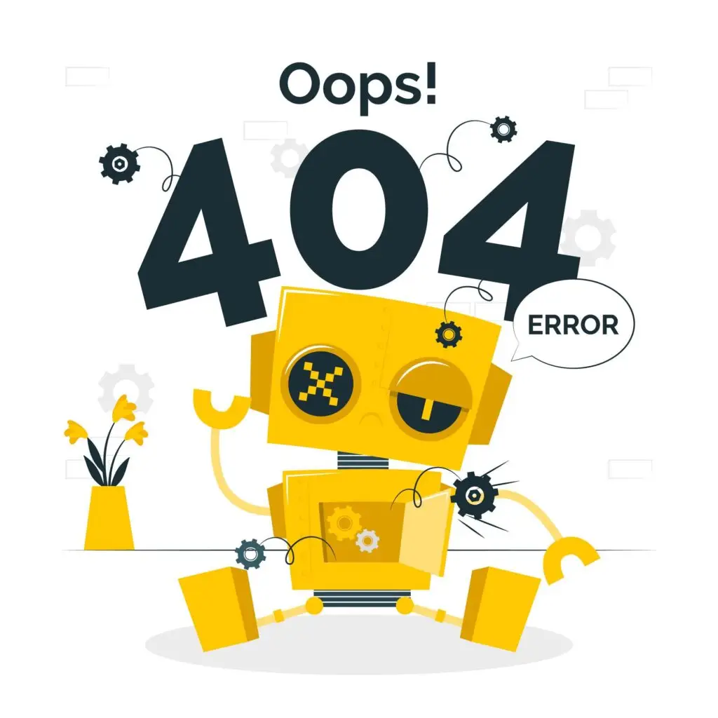 create robot 404 error concept art