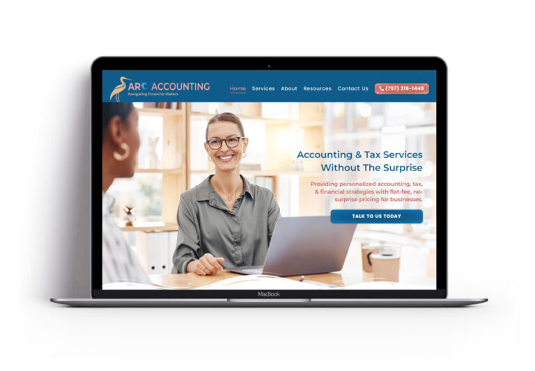 Arc Accounting homepage screenshot
