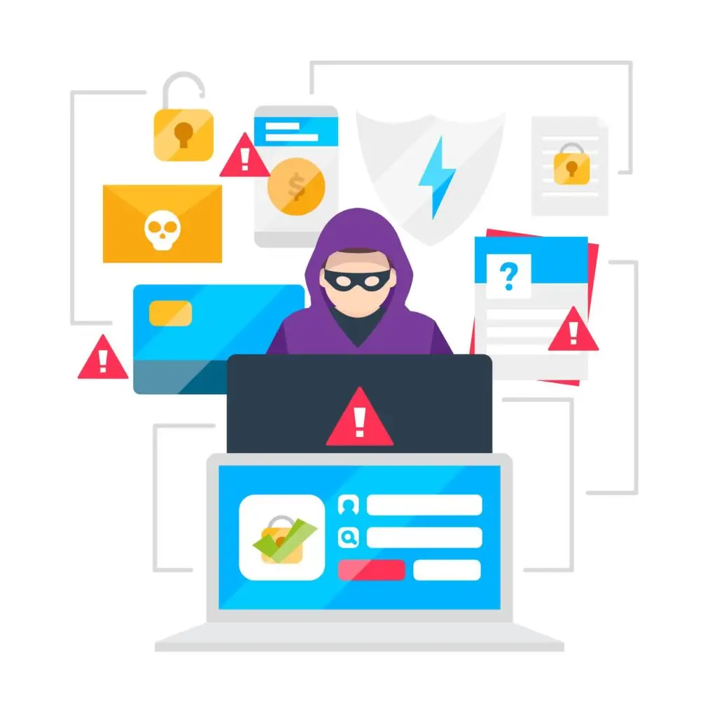 concept art of computer hacker