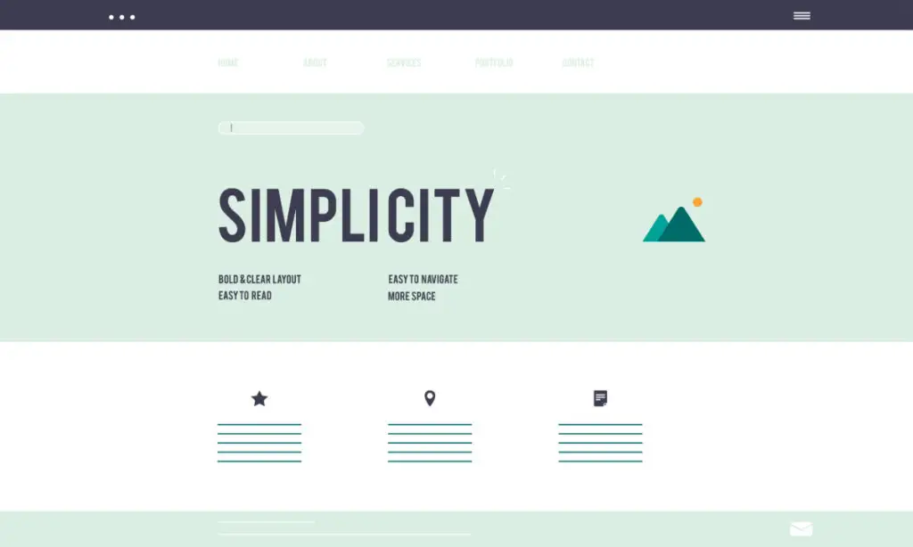 concept art of simple web page design