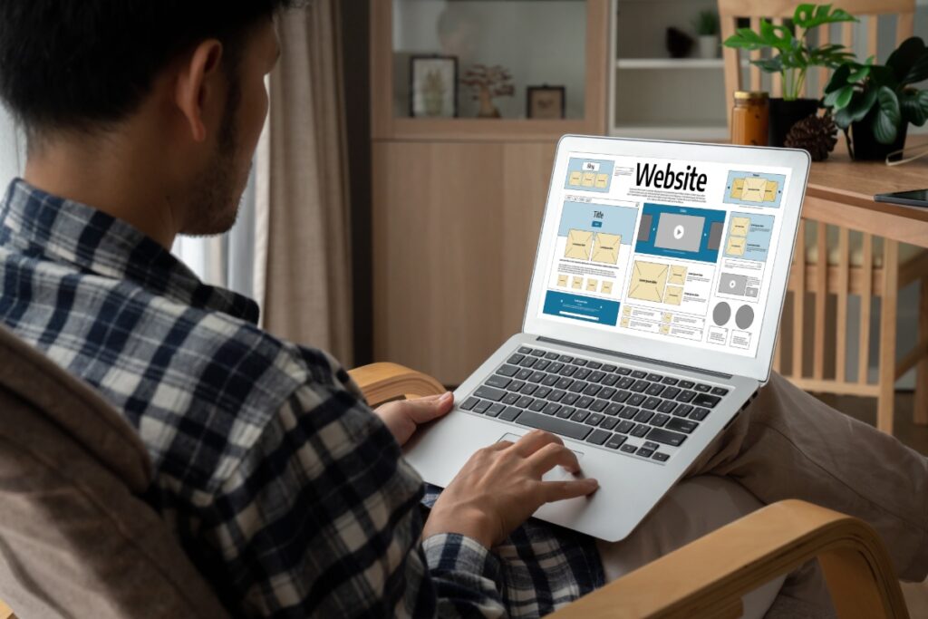 website designer designing a website
