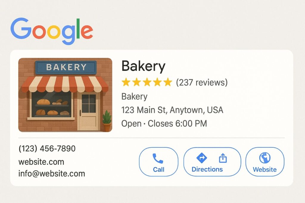 Example of a Google Business Profile