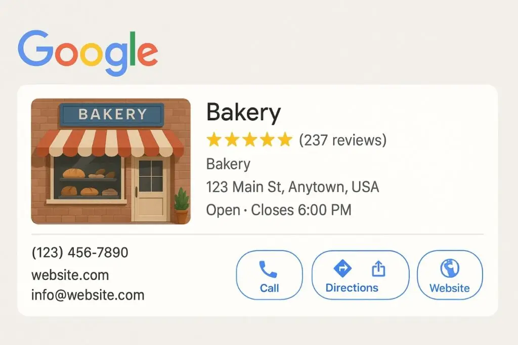 Example of a Google Business Profile