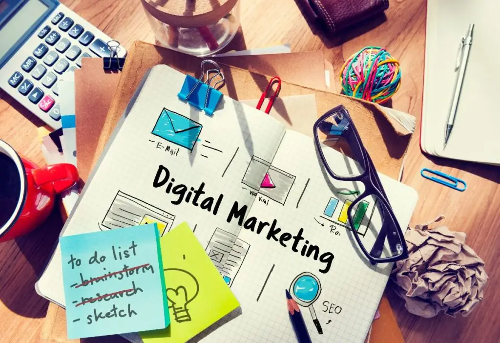 visual of digital marketing strategy laid out